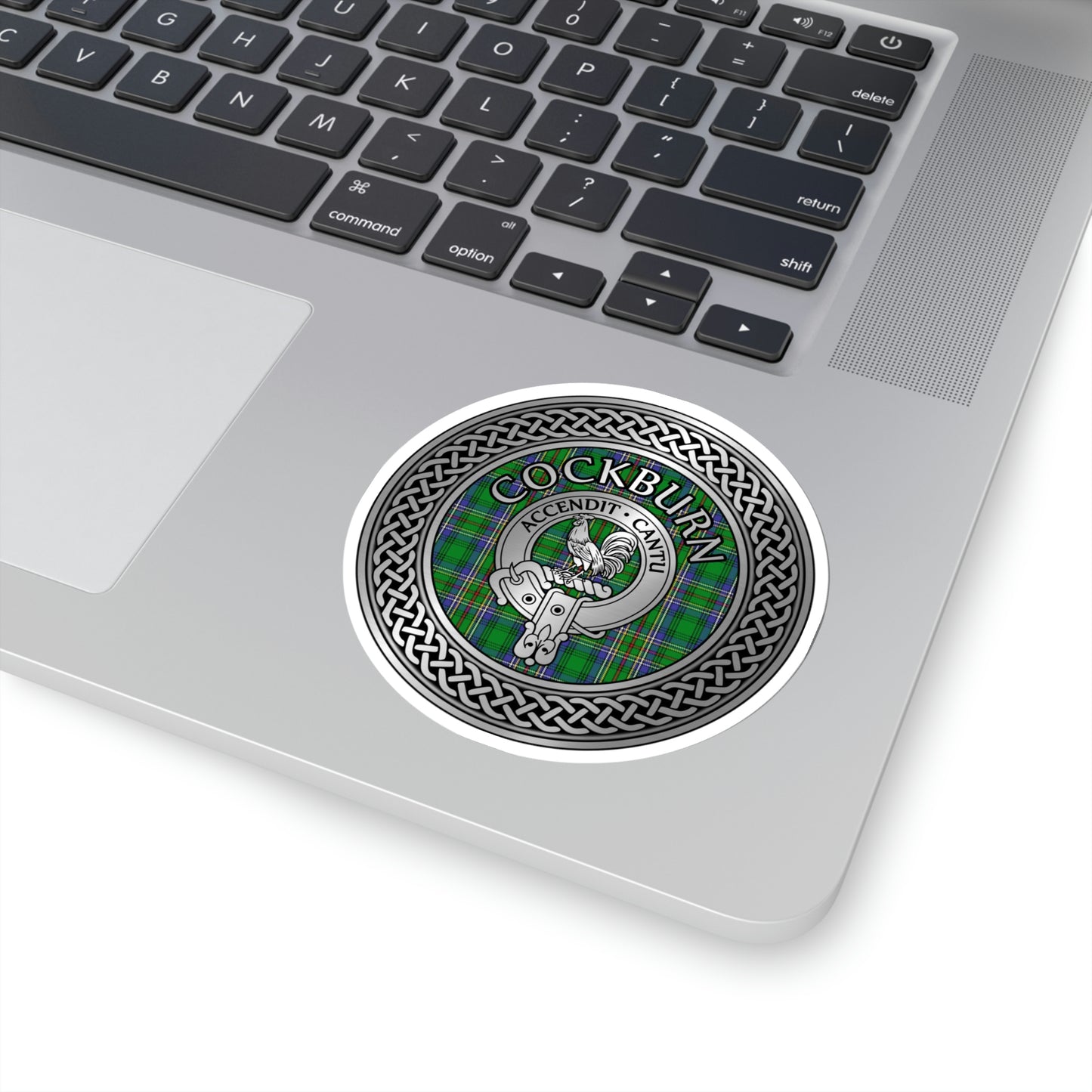 Clan Cockburn Crest & Tartan Knot Kiss-Cut Stickers