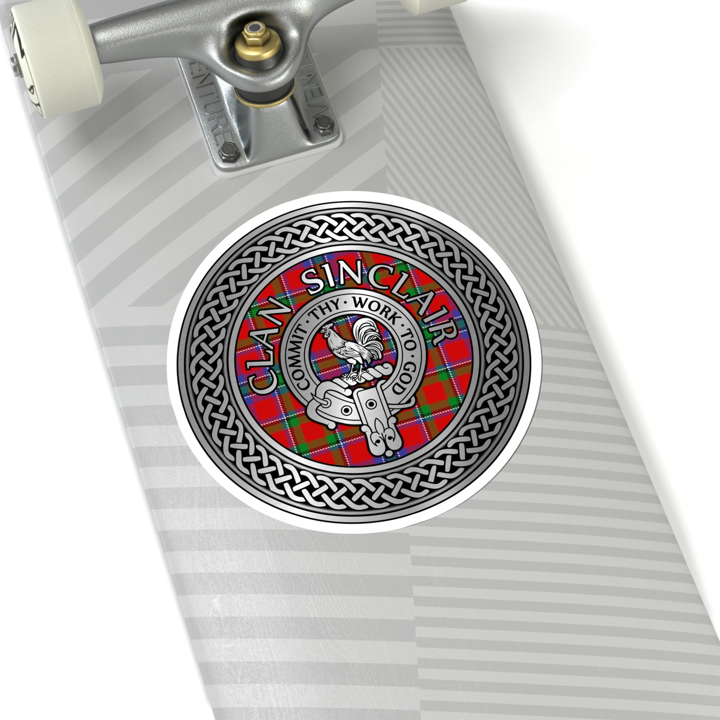 Clan Sinclair Crest & Tartan Kiss-Cut Stickers