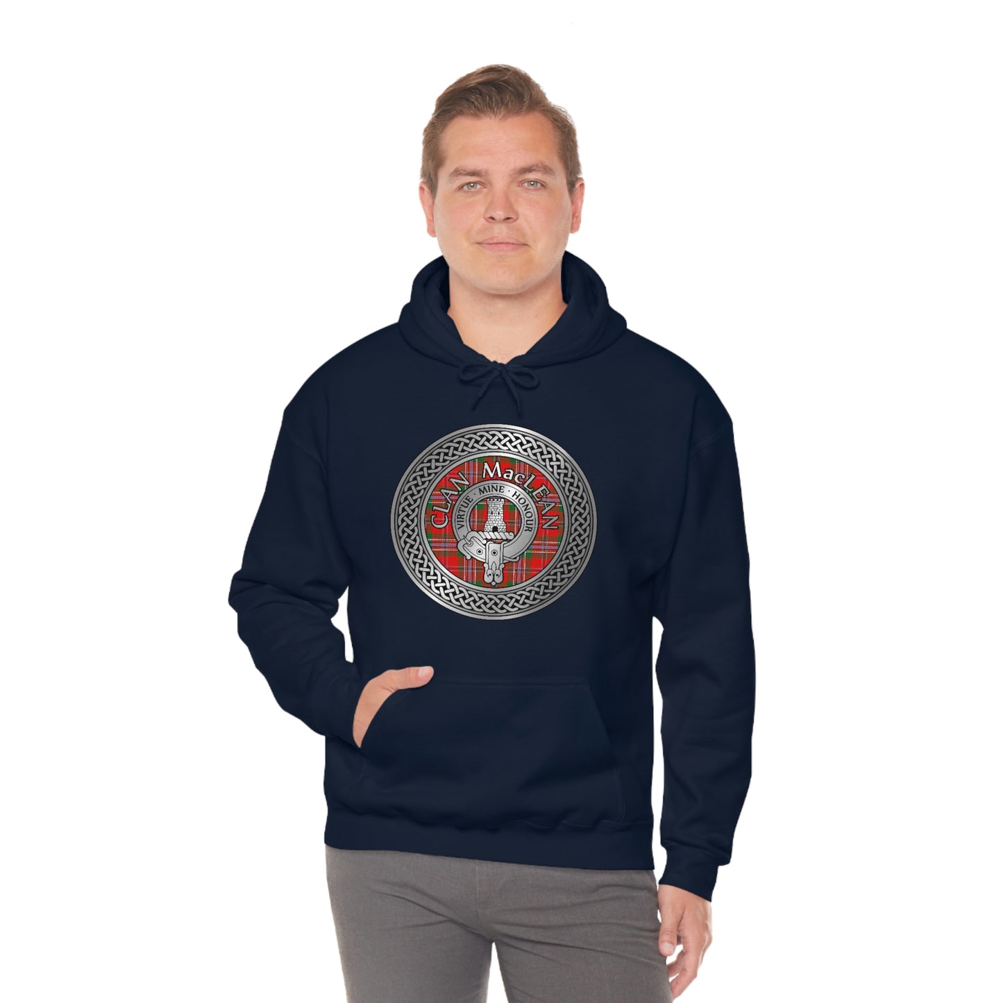 Clan MacLean Crest & Tartan Unisex Heavy Blend™ Hooded Sweatshirt