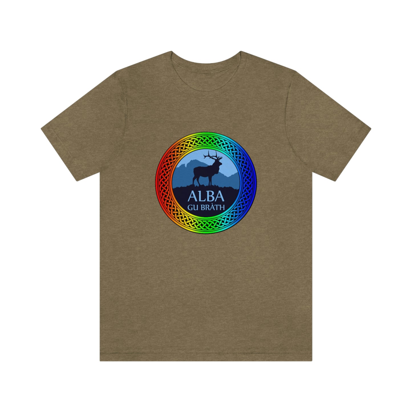 Alba Gu Brath Stag & Rainbow Knot T-Shirt