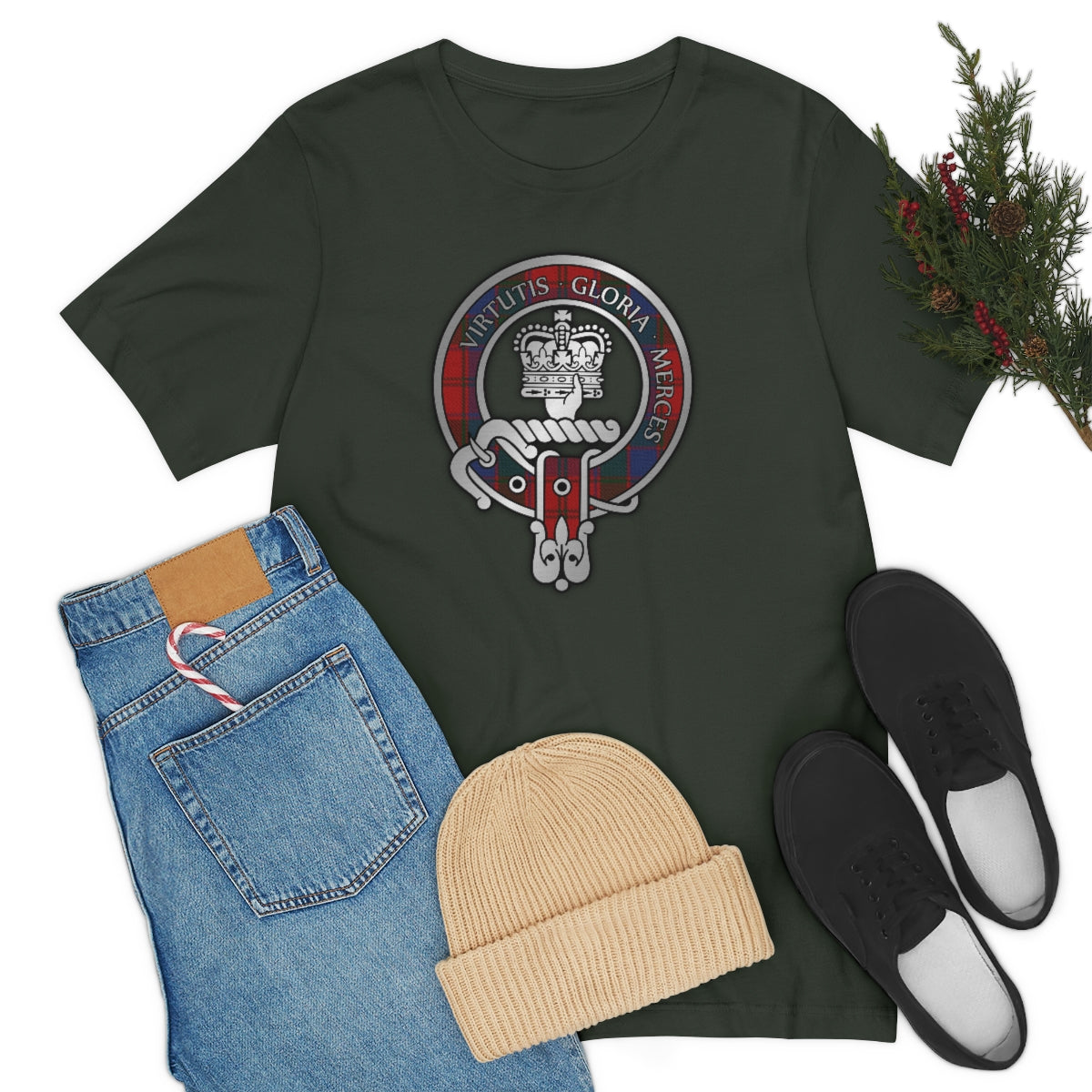 Clan Donnachaidh (Robertson) Tartan Crest T-Shirt