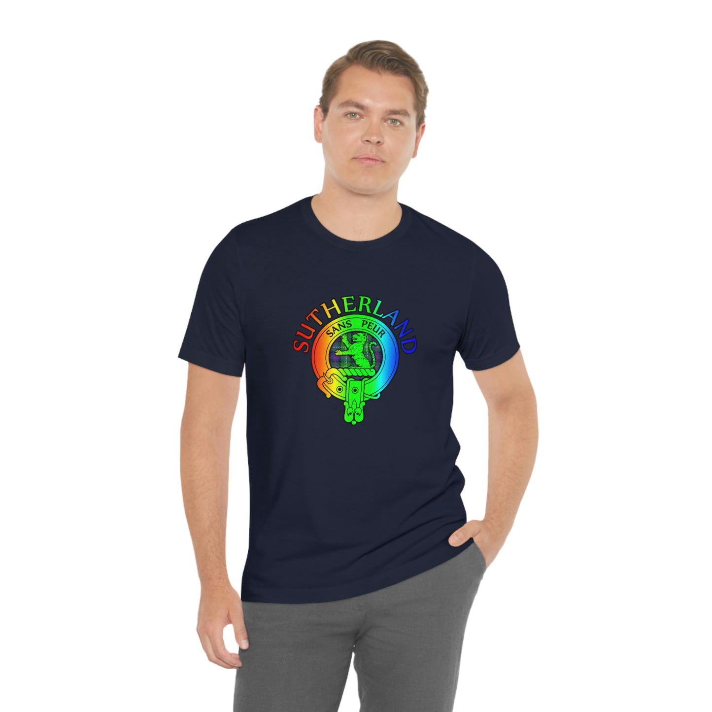 Clan Sutherland Rainbow Crest & Tartan T-Shirt