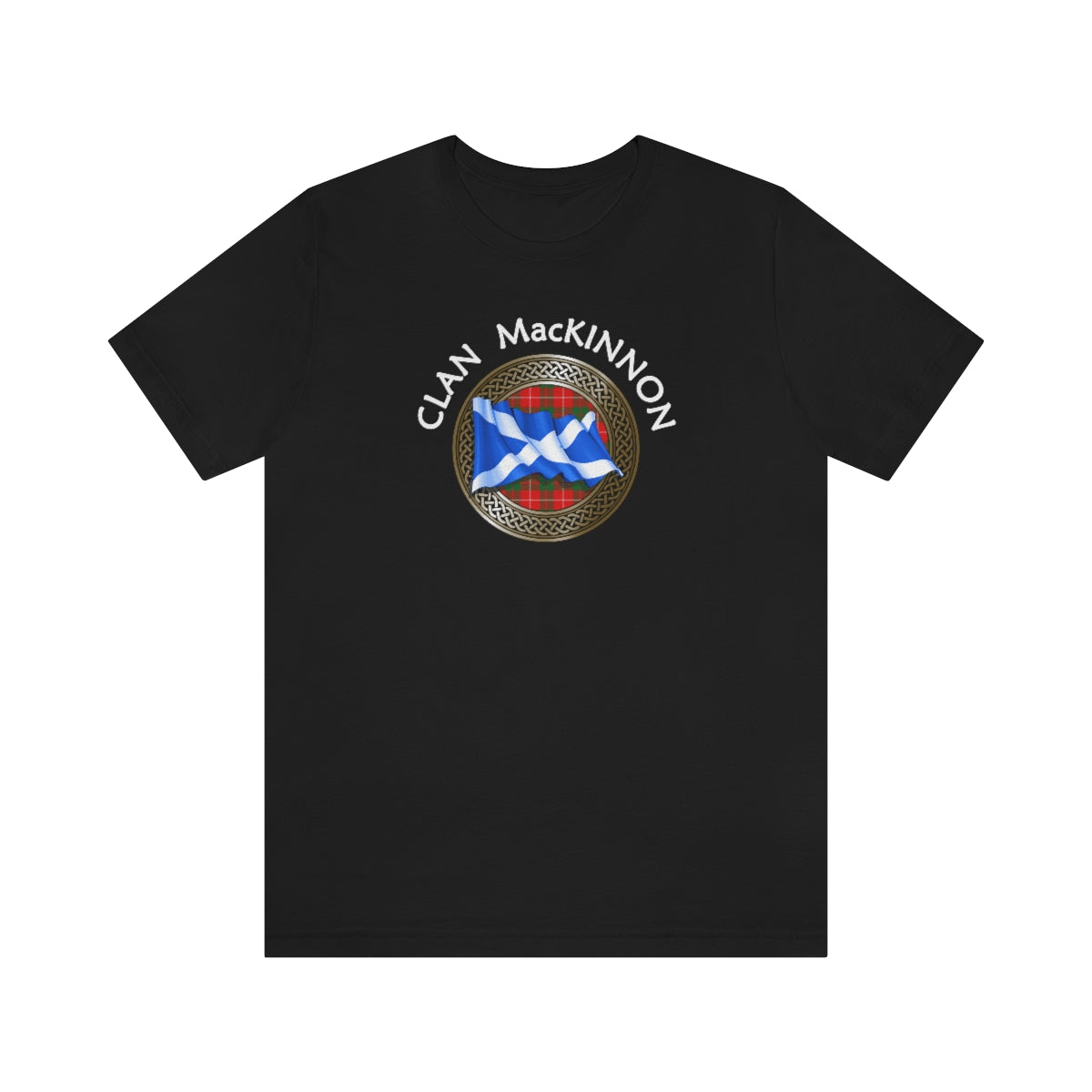 Clan MacKinnon Tartan Knot & Flag T-Shirt