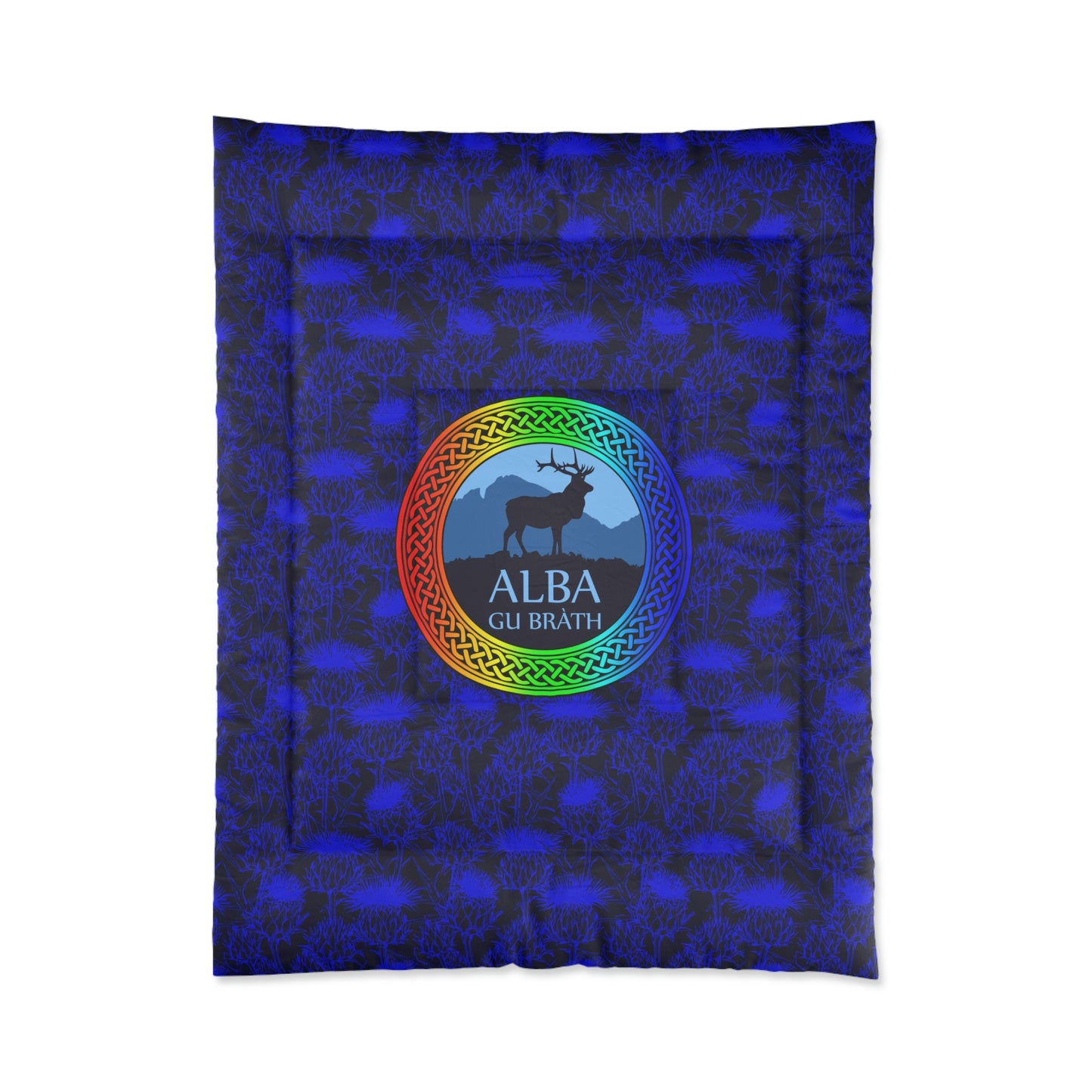 Alba Gu Brath Rainbow Knot & Thistle Comforter