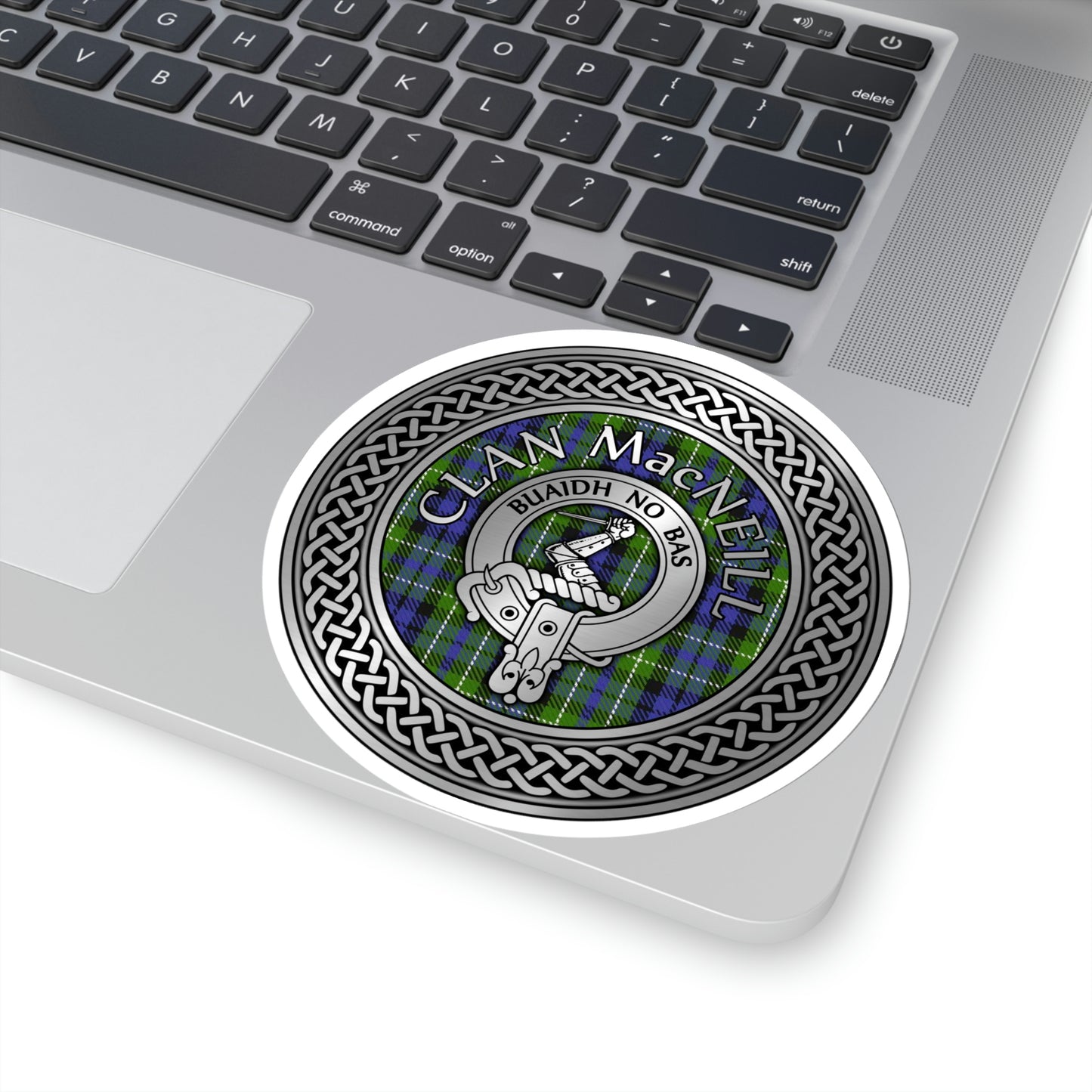 Clan MacNeill of Gigha Crest & Tartan Knot Kiss-Cut Stickers