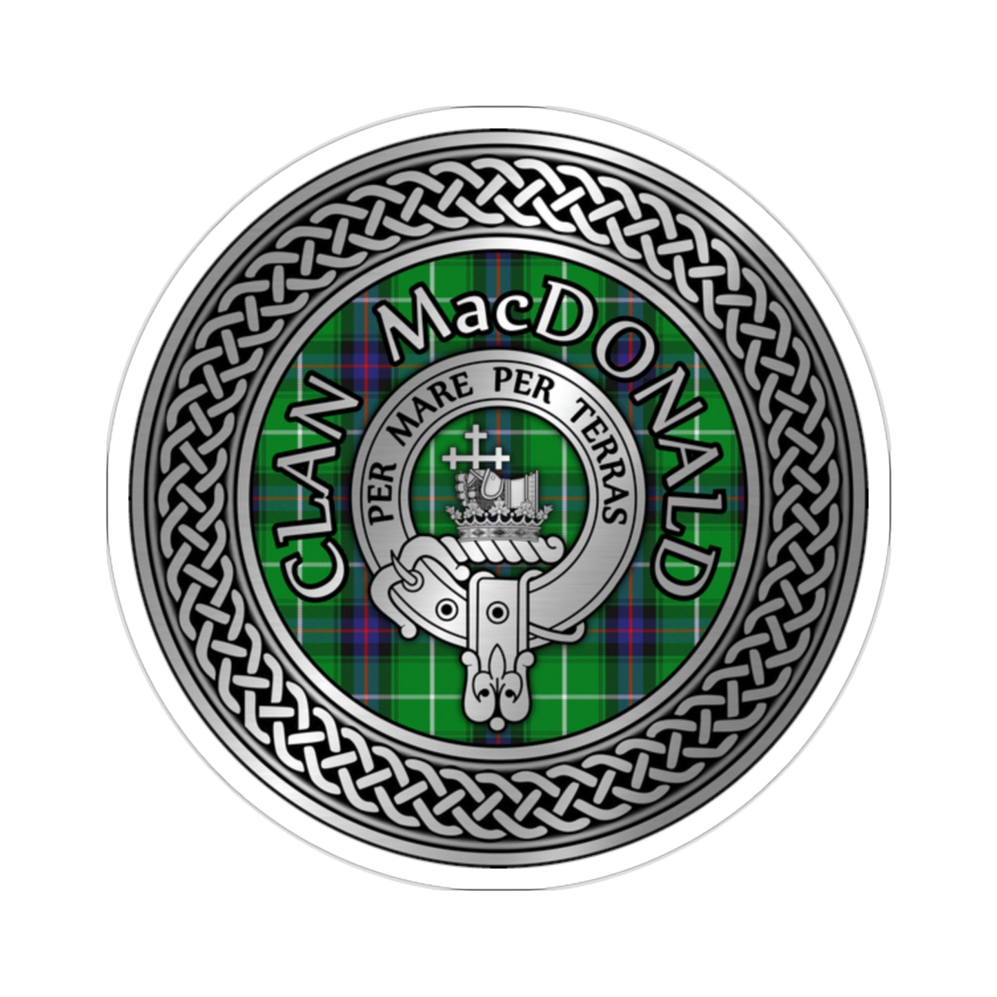 Clan MacDonald Crest & Tartan Kiss-Cut Stickers