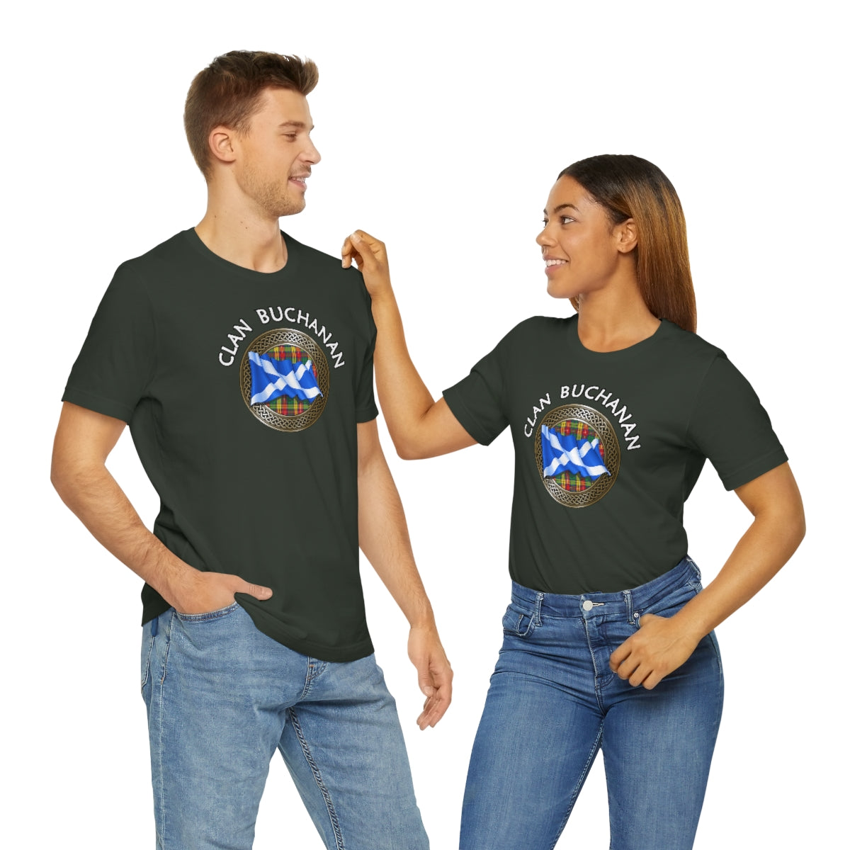 Clan Buchanan Tartan Knot & Flag T-Shirt