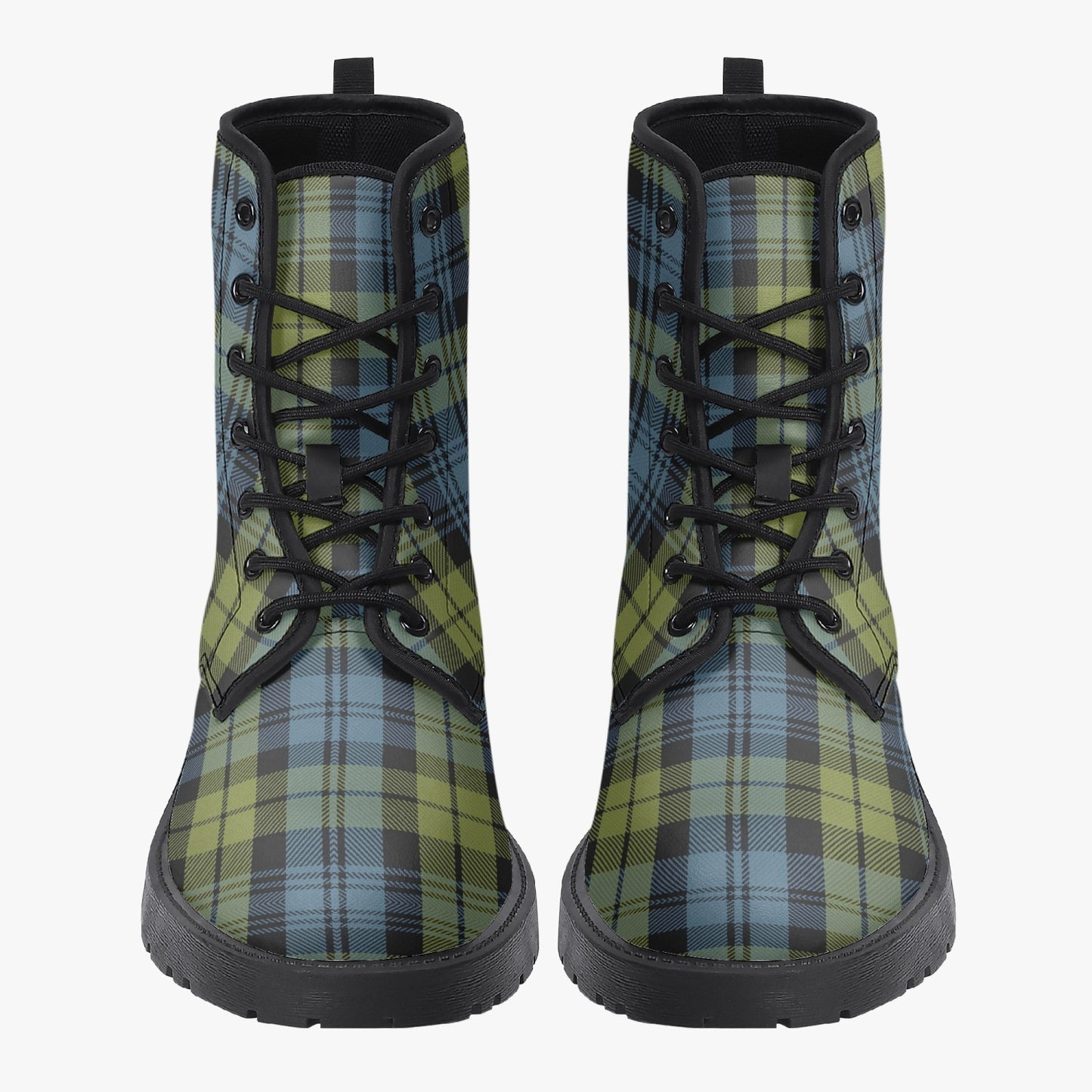 Clan Campbell Crest & Tartan Leather Boots