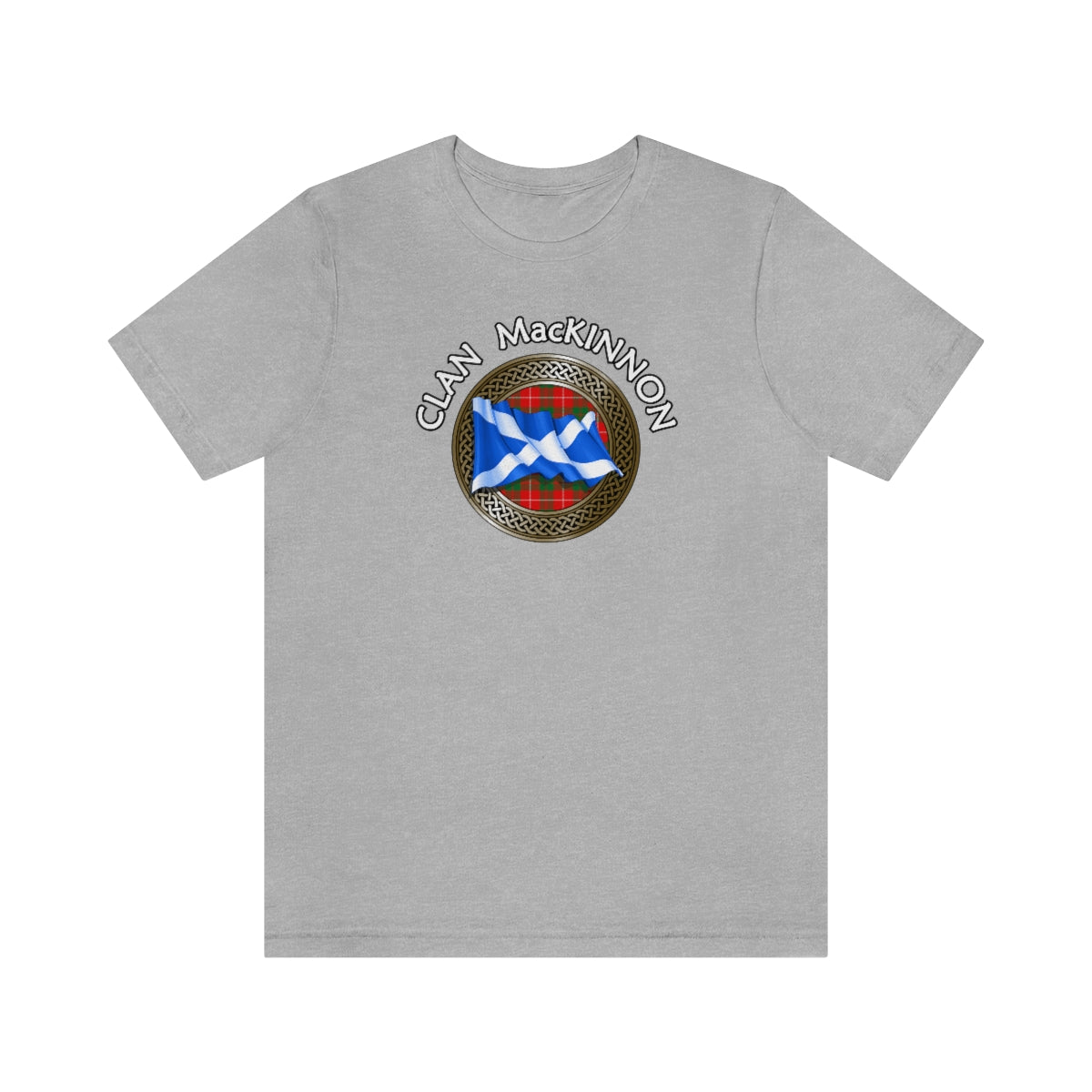 Clan MacKinnon Tartan Knot & Flag T-Shirt