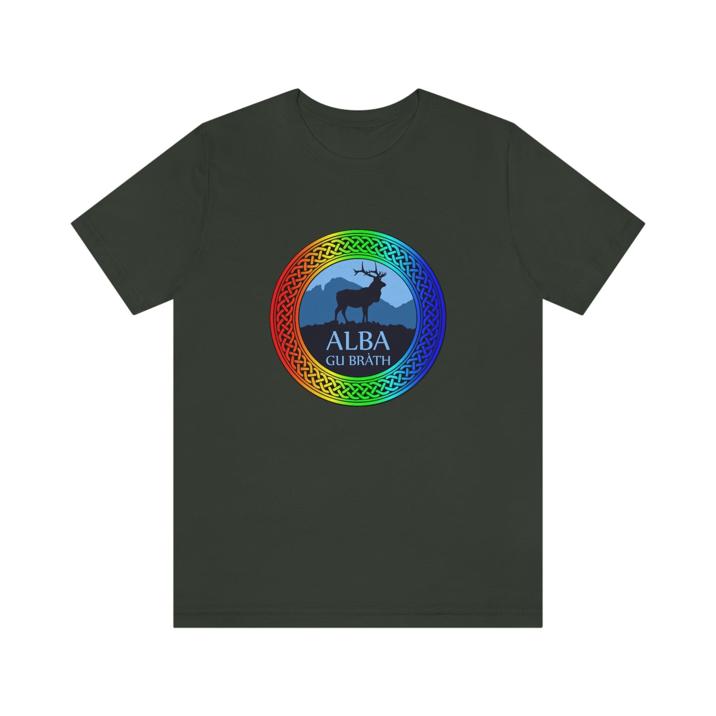 Alba Gu Brath Stag & Rainbow Knot T-Shirt