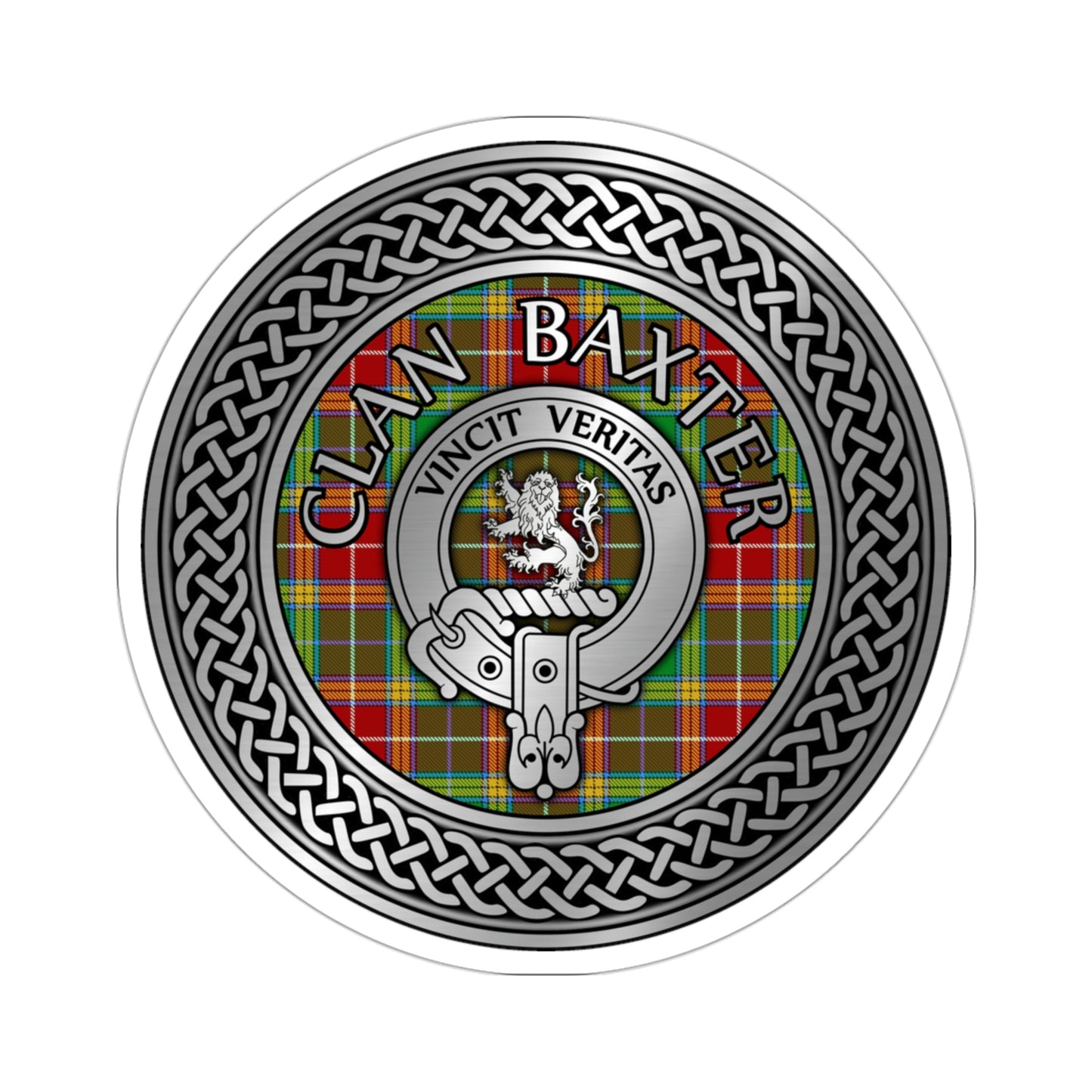 Clan Baxter Crest & Tartan Knot Kiss-Cut Stickers