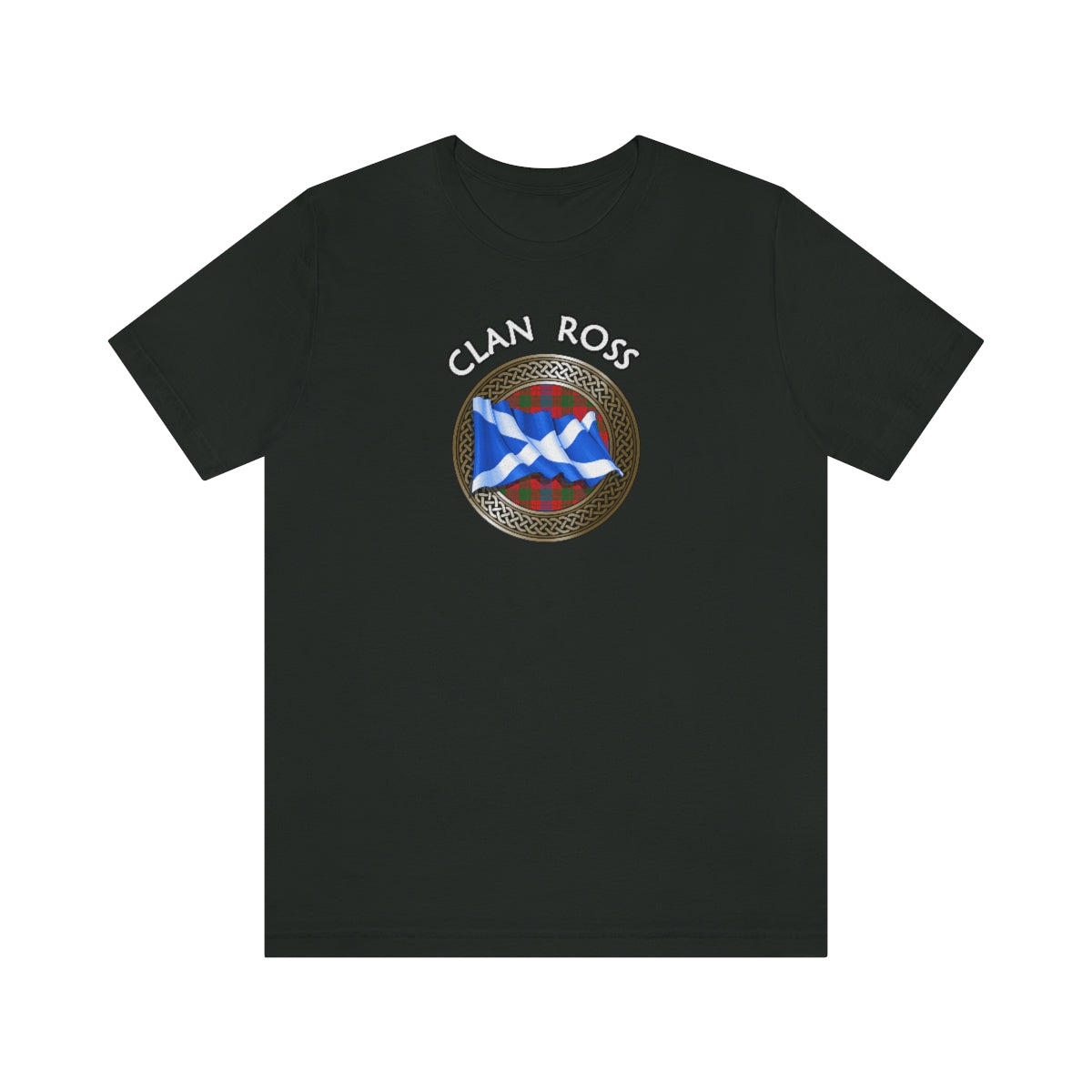 Clan Ross Tartan Knot & Flag T-Shirt