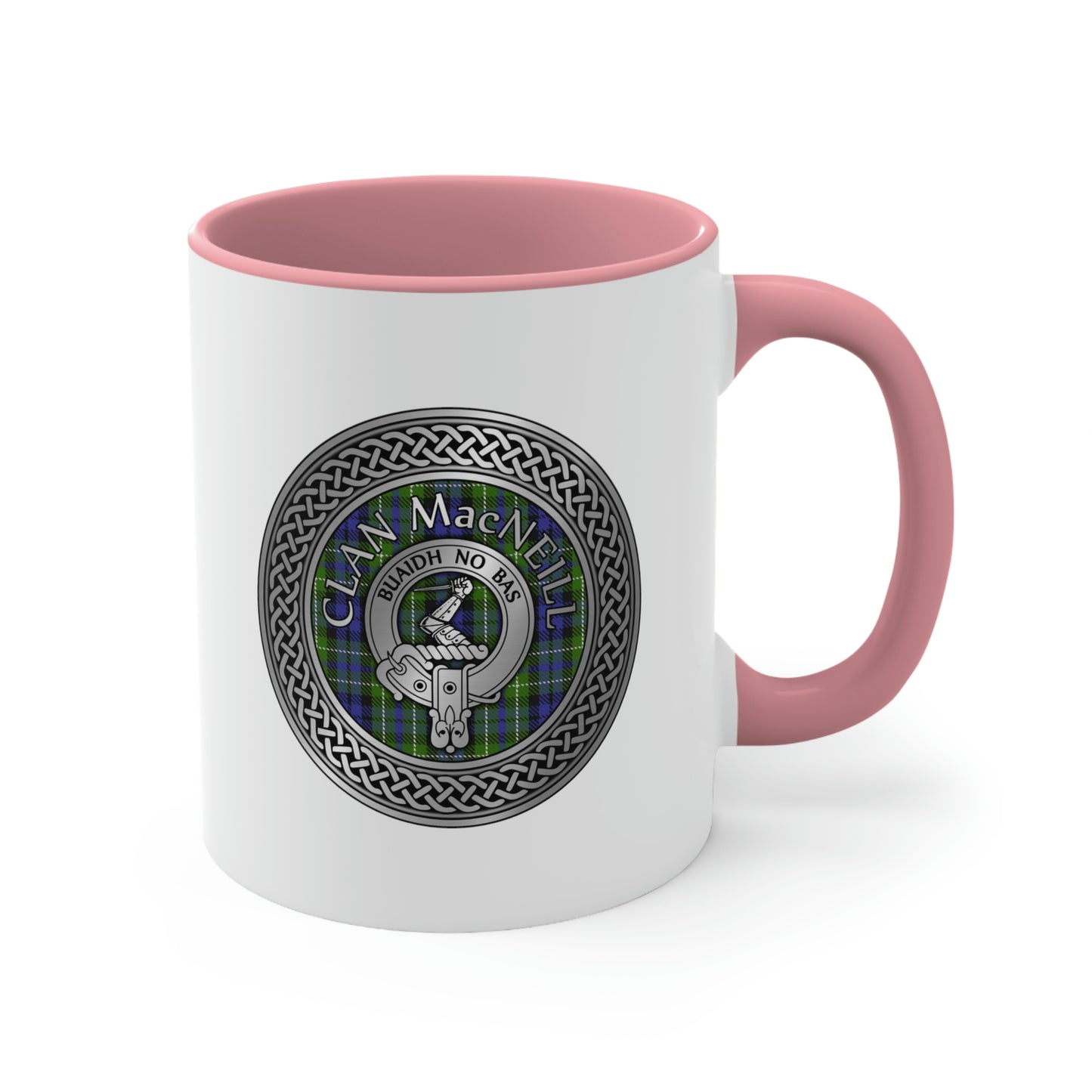 Clan MacNeill of Gigha Crest & Tartan Accent Coffee Mug, 11oz