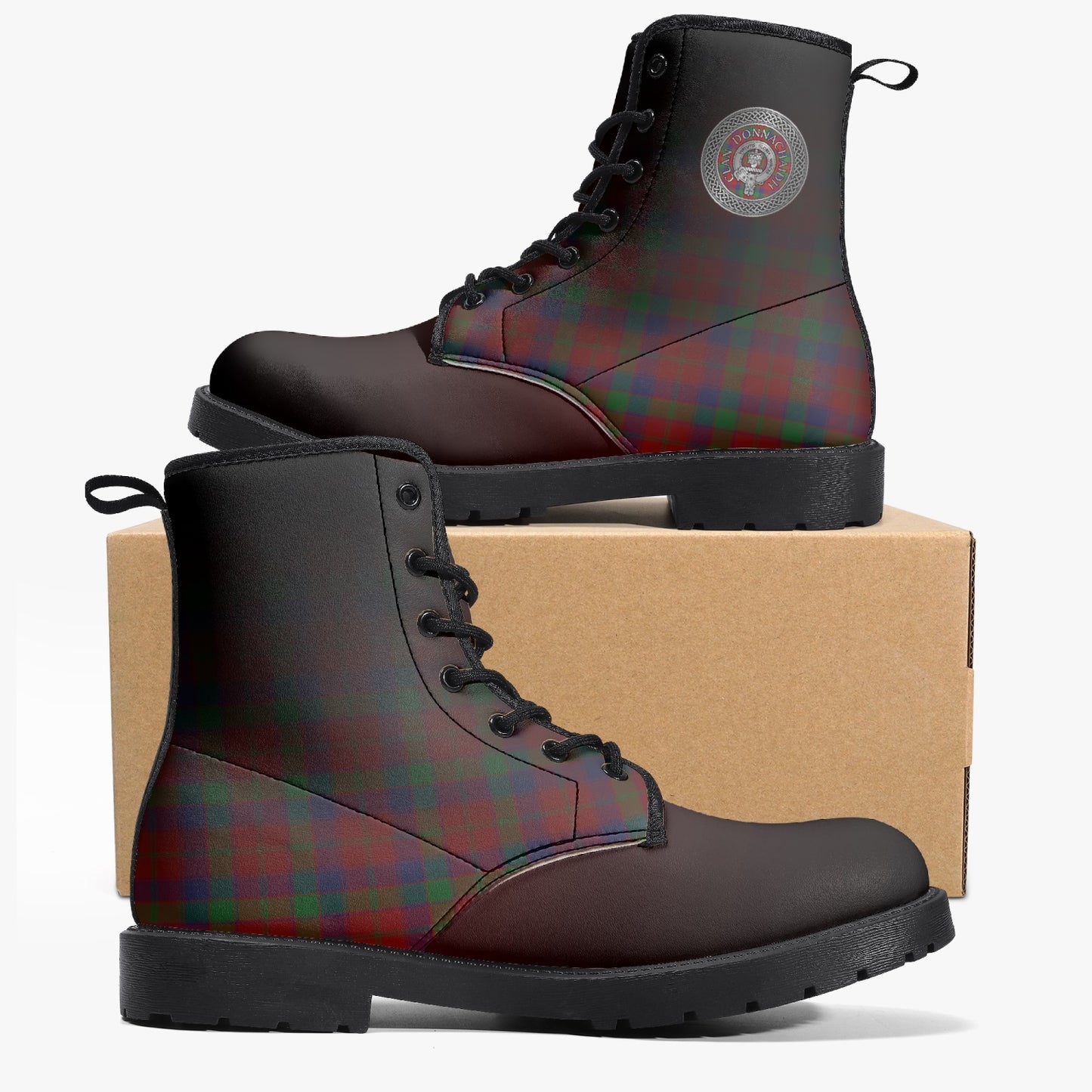 Clan Donnachaidh Crest & Tartan Leather Boots