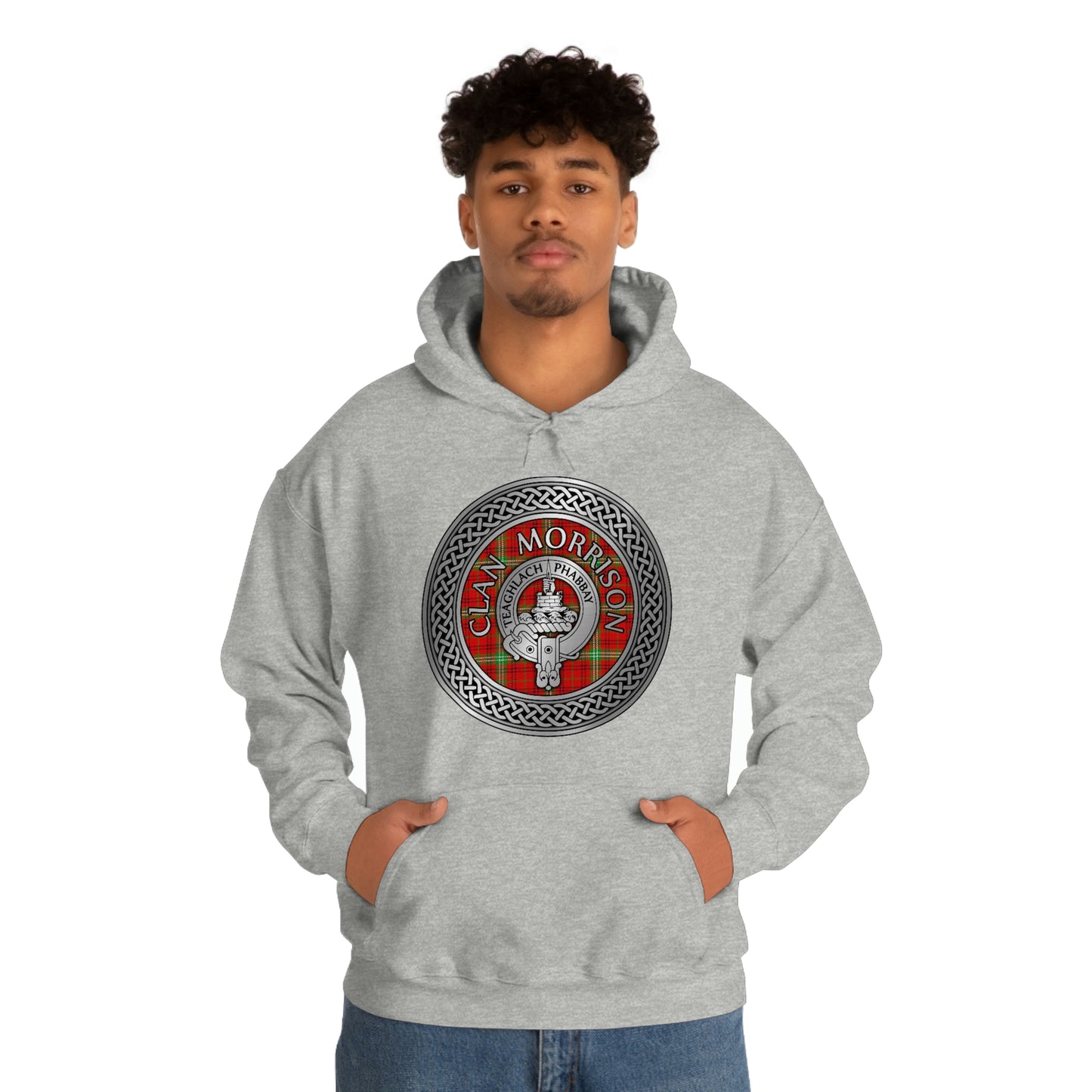 Clan Morrison Crest & Tartan Unisex Heavy Blend™ Hooded Sweatshirt