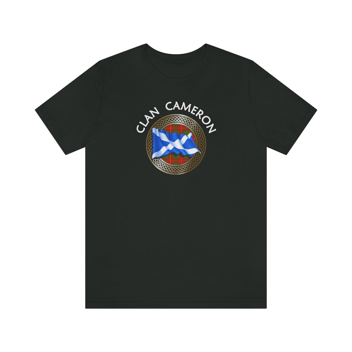 Clan Cameron Tartan Knot & Flag T-Shirt