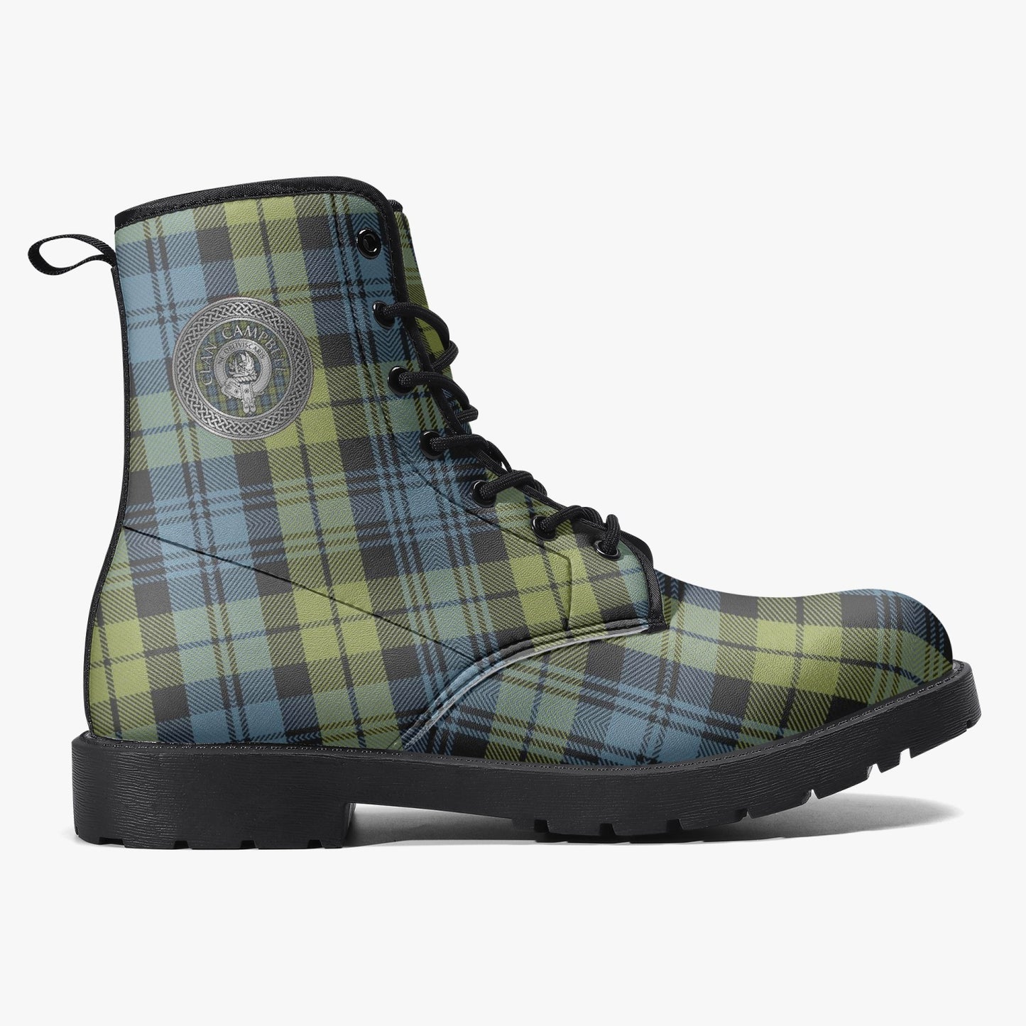 Clan Campbell Crest & Tartan Leather Boots