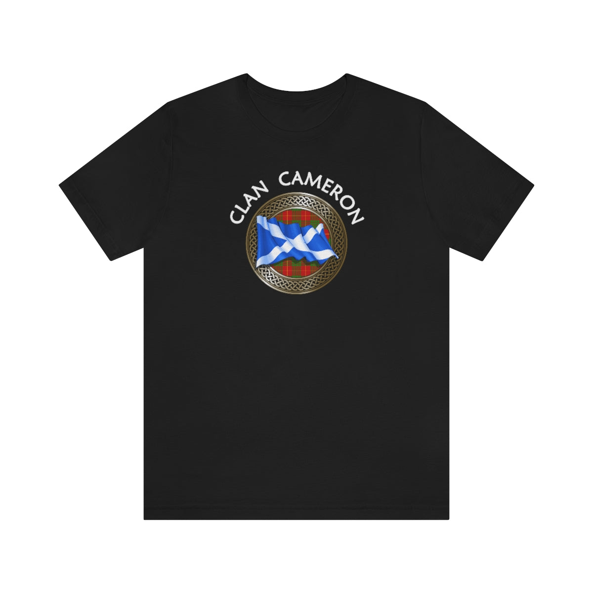 Clan Cameron Tartan Knot & Flag T-Shirt