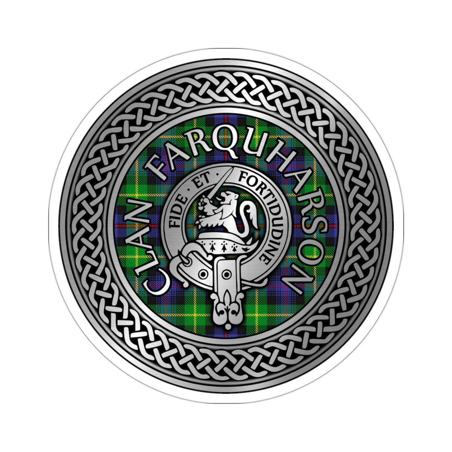 Clan Farquharson Crest & Tartan Kiss-Cut Stickers