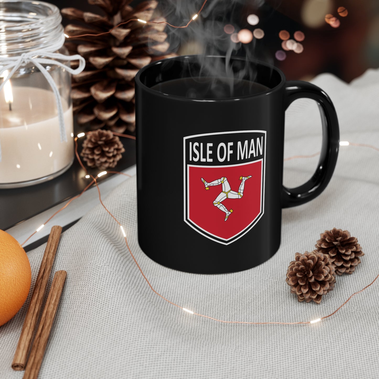 Celtic Nations - Mann 11oz Black Mug