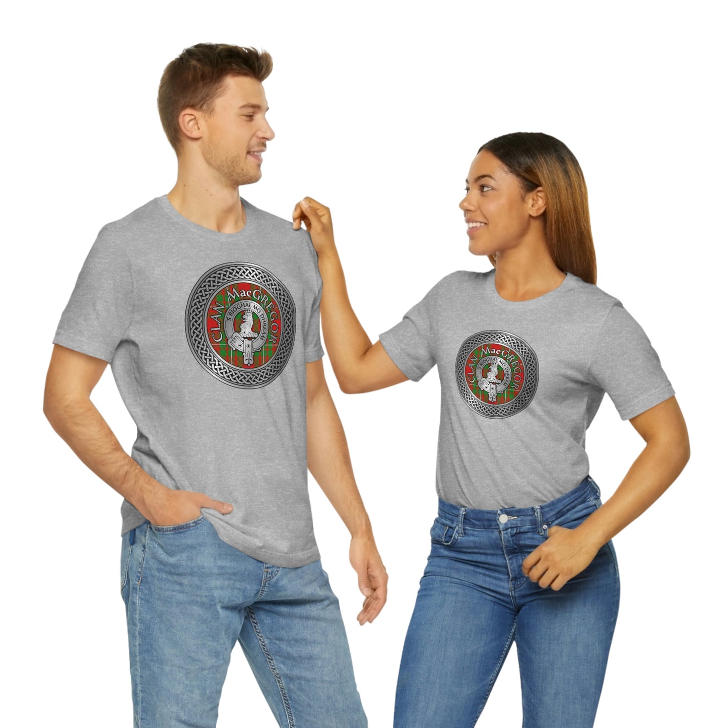 Clan MacGregor Tartan & Crest in Celtic Knot T-Shirt