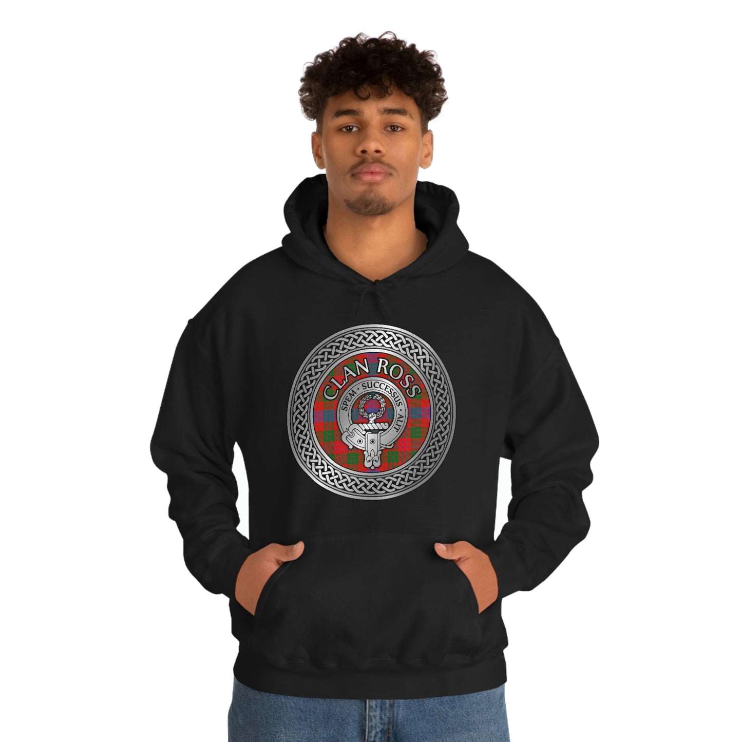 Clan Ross Crest & Tartan Unisex Heavy Blend™ Hooded Sweatshirt