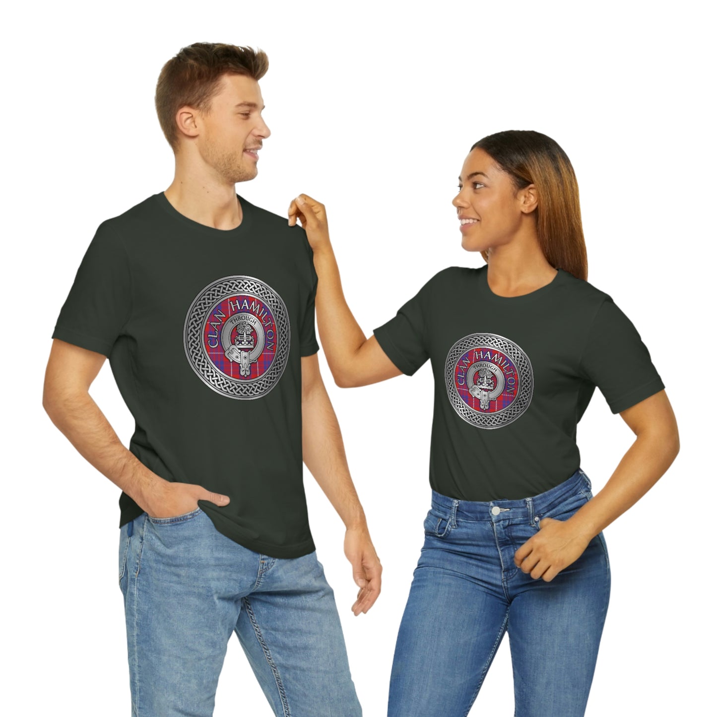 Clan Hamilton Crest & Tartan Knot T-Shirt