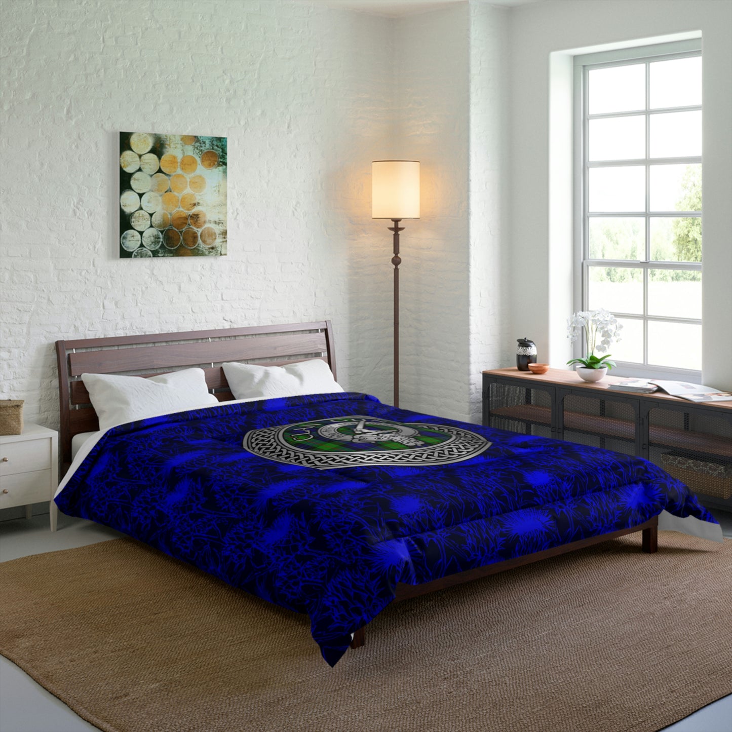 Clan Gunn Crest & Tartan Comforter