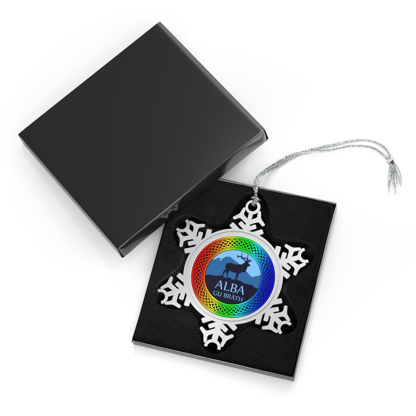 Alba Gu Brath Rainbow Knot Pewter Snowflake Ornament (AU/NZ Only)