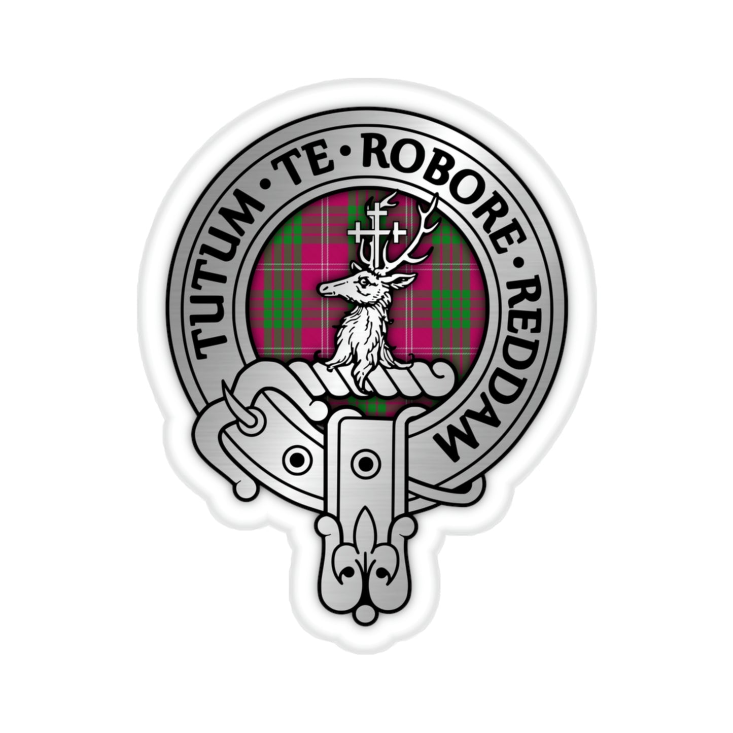 Clan Crawford Crest & Tartan Kiss-Cut Stickers