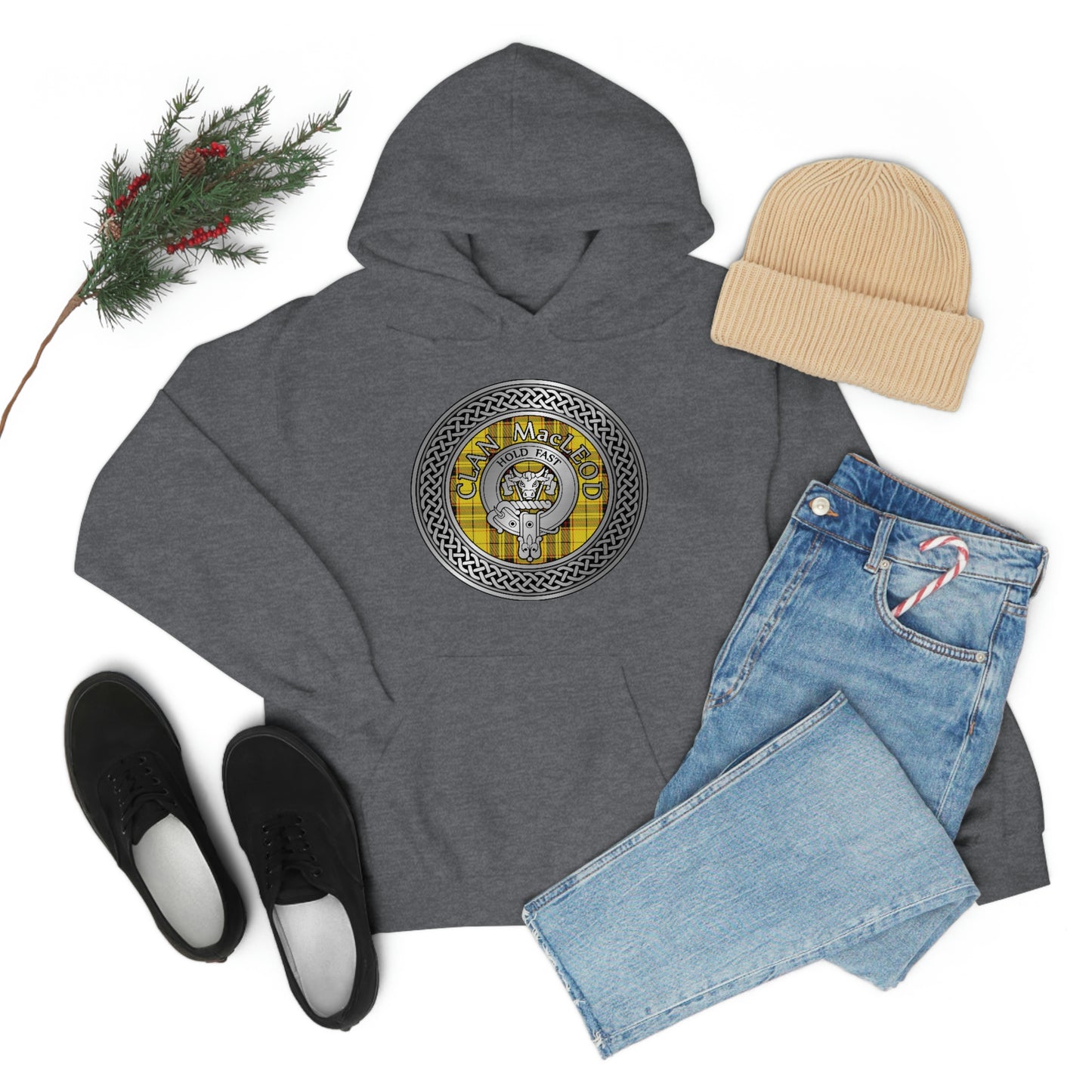 Clan MacLeod Crest & Tartan Unisex Heavy Blend™ Hooded Sweatshirt