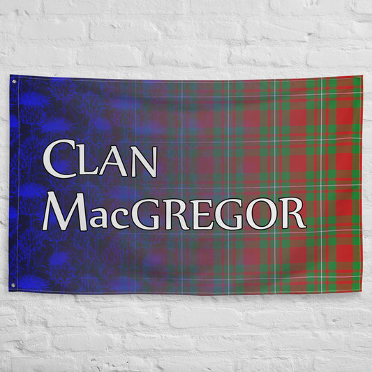 Clan MacGregor Tartan & Thistle Flag