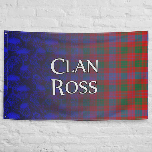 Clan Ross Tartan & Scottish Thistle Flag
