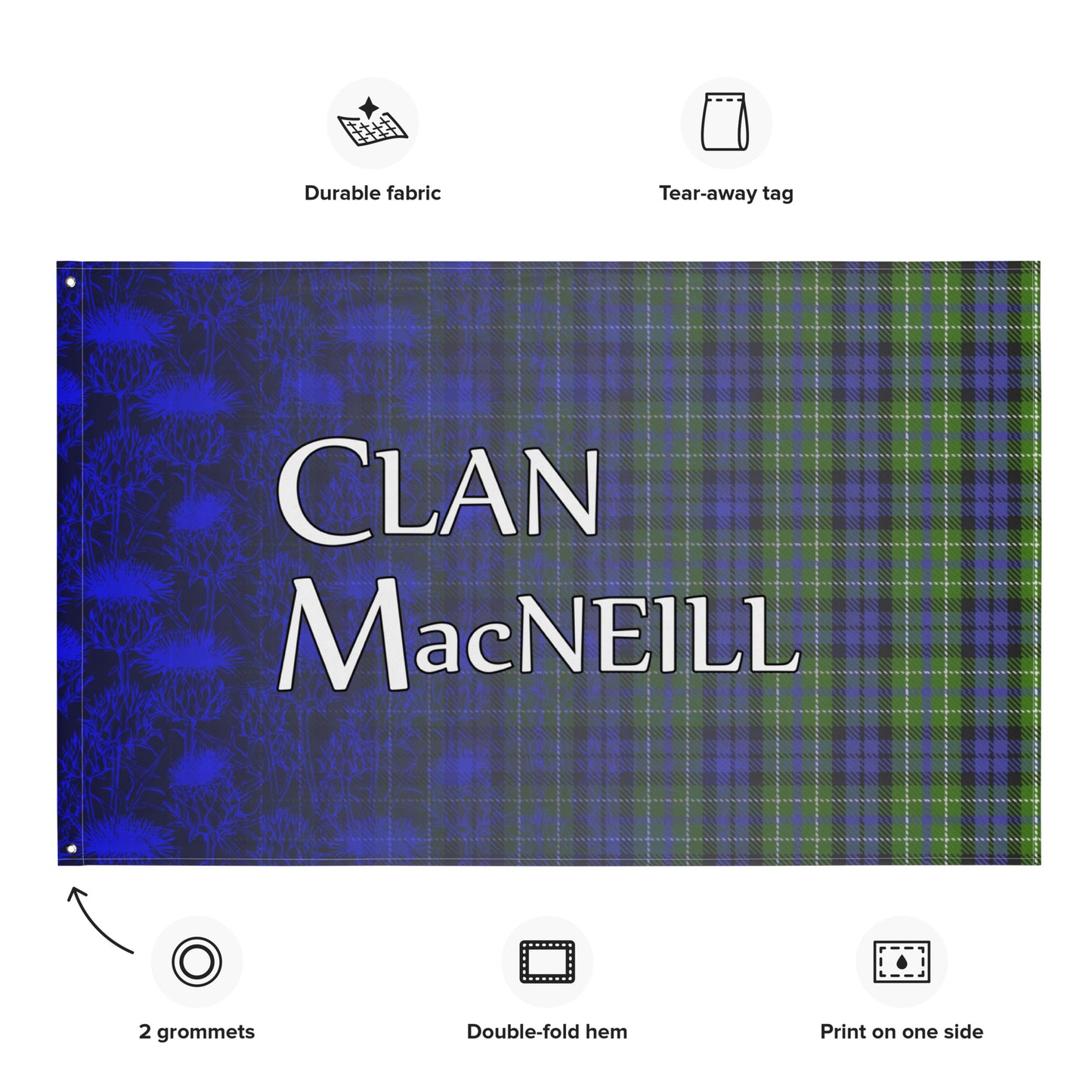 Clan MacNeill of Gigha Tartan & Thistle Flag