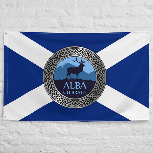 Alba Gu Brath Knot on Scottish Saltire Flag