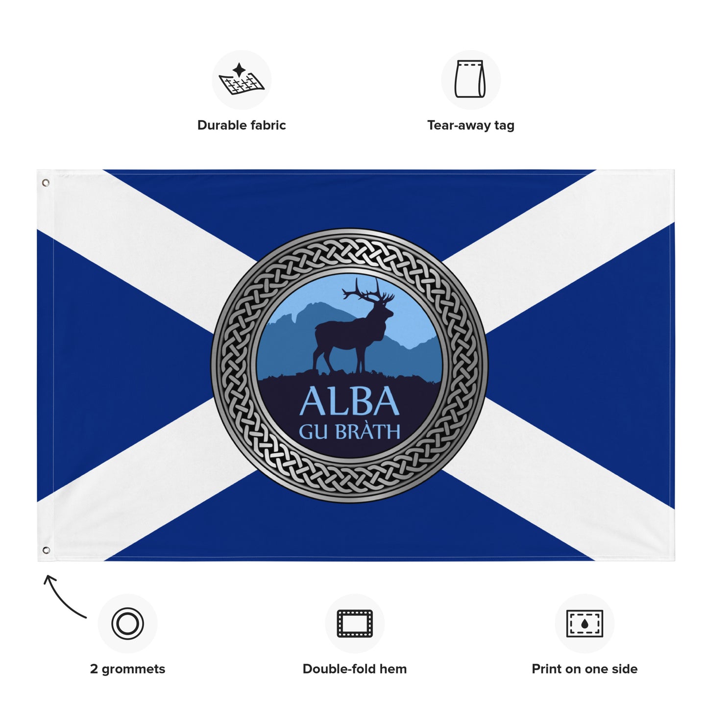 Alba Gu Brath Knot on Scottish Saltire Flag