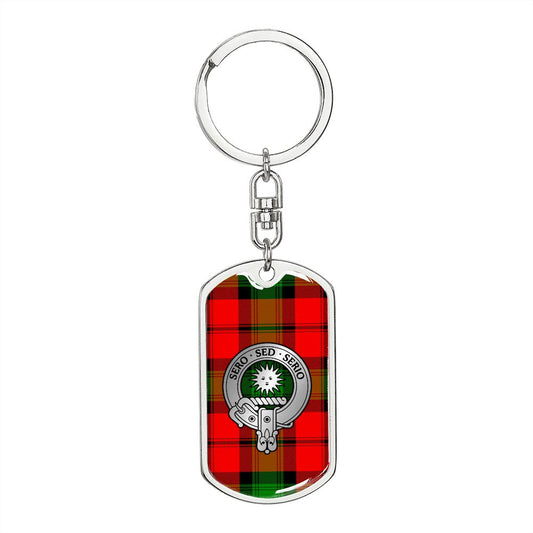 Clan Kerr Crest & Tartan Dog Tag Keychain