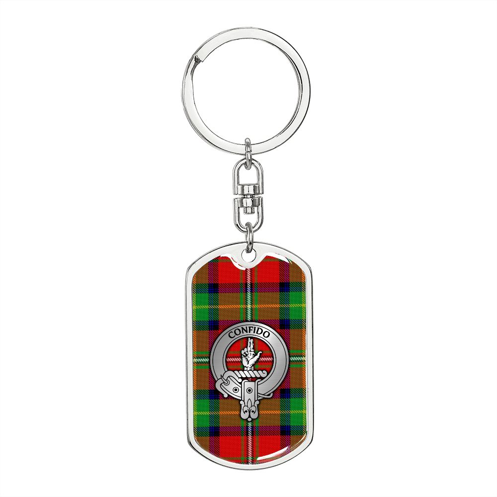 Clan Boyd Crest & Tartan Dog Tag Keychain