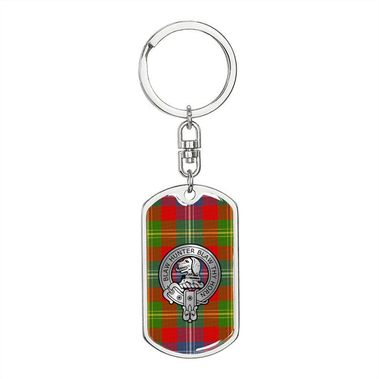 Clan Forrester Crest & Tartan Dog Tag Keychain