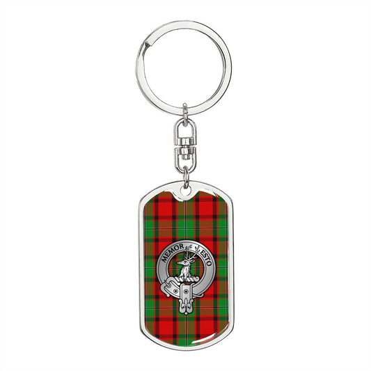 Clan MacPhail Crest & Tartan Dog Tag Keychain