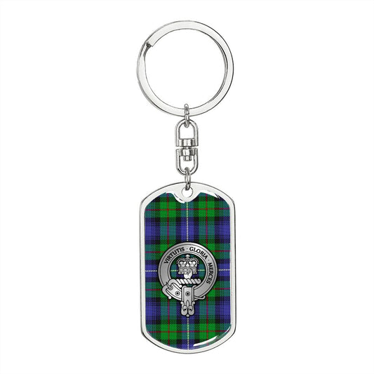Clan Donnachaidh Crest & Tartan Dog Tag Keychain