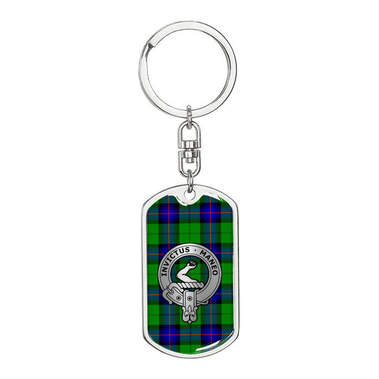 Clan Armstrong Crest & Tartan Dog Tag Keychain