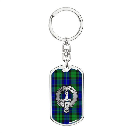 Clan MacKay Crest & Tartan Dog Tag Keychain