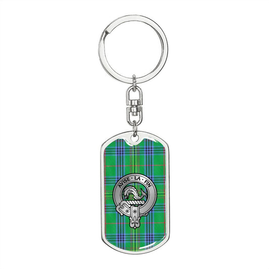 Clan Kennedy Crest & Tartan Dog Tag Keychain