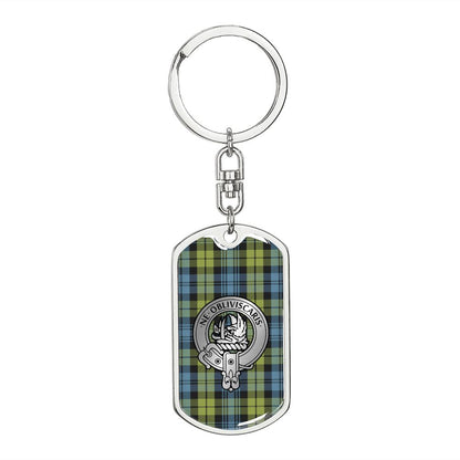 Clan Campbell Crest & Tartan Dog Tag Keychain