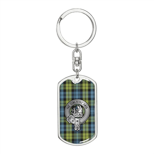Clan Campbell Crest & Tartan Dog Tag Keychain