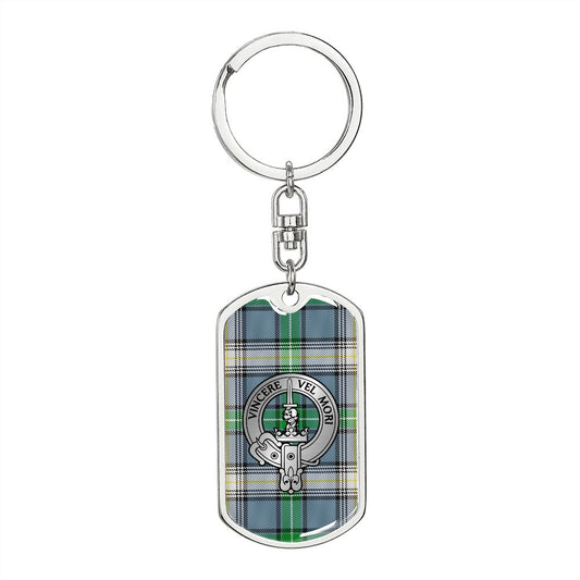 Clan MacDowall Crest & Tartan Dog Tag Keychain