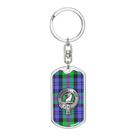 Clan Baird Crest & Tartan Dog Tag Keychain