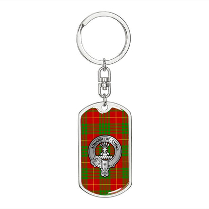 Clan Cameron Crest & Tartan Dog Tag Keychain