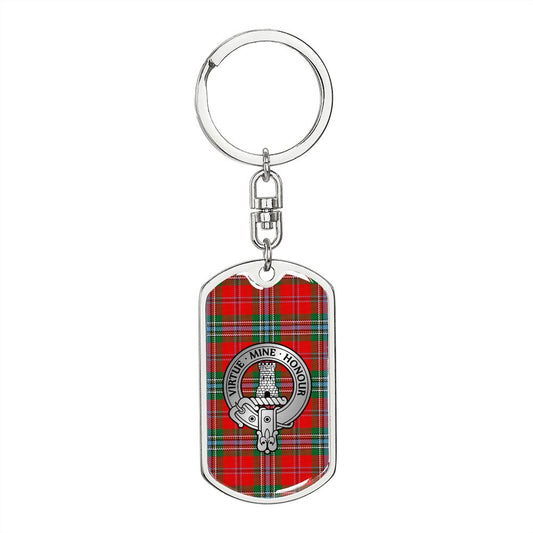 Clan MacLean Crest & Tartan Dog Tag Keychain